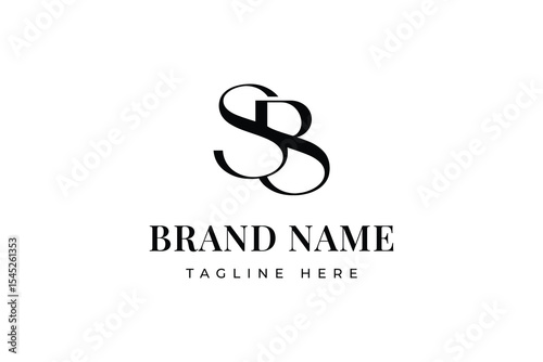 Stylish SB Monogram Logo in Black on White Background