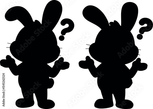 Sweet cute rabbit outline vector illustration
