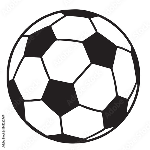 Simple black and white soccer ball illustration