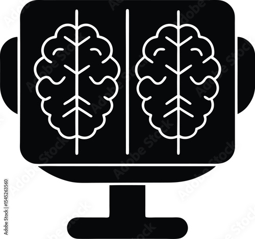 
Brain Monitor with Two Halves Icon

