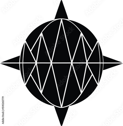 Futuristic Compass Design Icon

