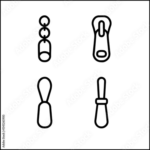 Puller icons in outline vector style