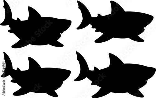 Cartoon shark with teeth vector illustration