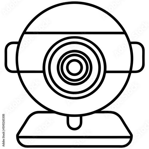 Smart security camera  line art vector