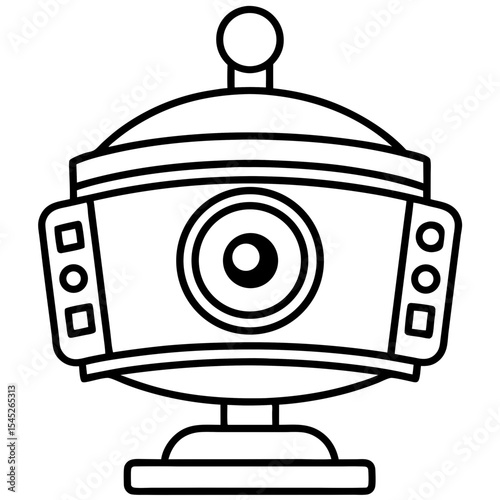 Smart security camera  line art vector