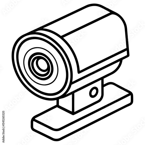 Smart security camera  line art vector