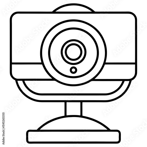 Smart security camera  line art vector