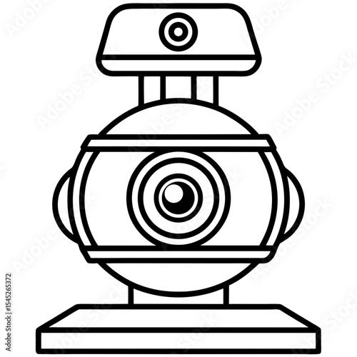 Smart security camera  line art vector