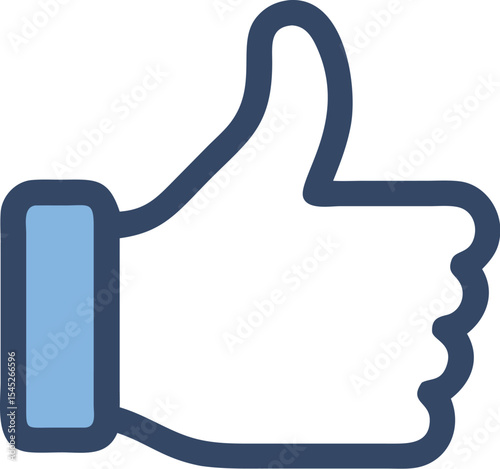 Thumb up icon symbol showing approval and like gesture for social media and communication