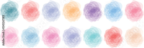 Watercolor Paint Brush Strokes and Colorful Ink Splashes Vector Set – Artistic Decorative Elements with Stains, Circles, Frames, Shapes, Textures, and Hand-Drawn Illustrations on Paper Background .