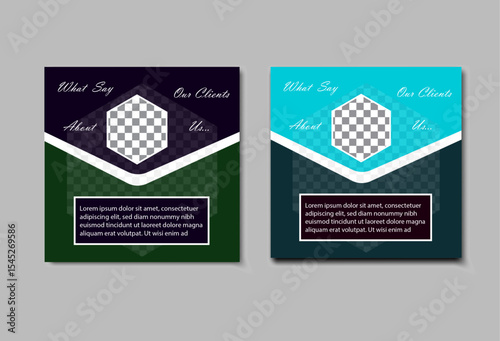 Sleek Slanted Edge Testimonial Cards with Dual Color Themes