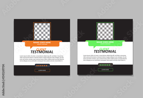 Modern Testimonial Layout with Bold Accent Colors