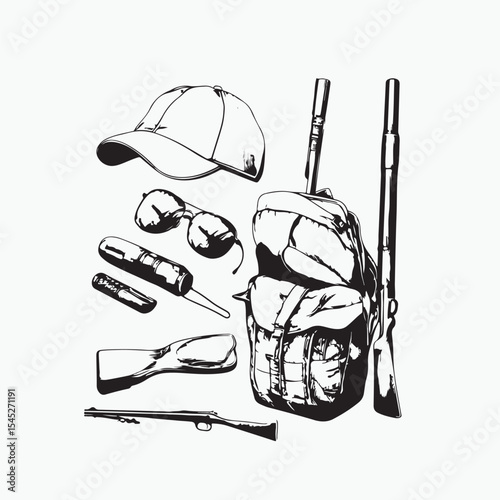 set of hunting equipment