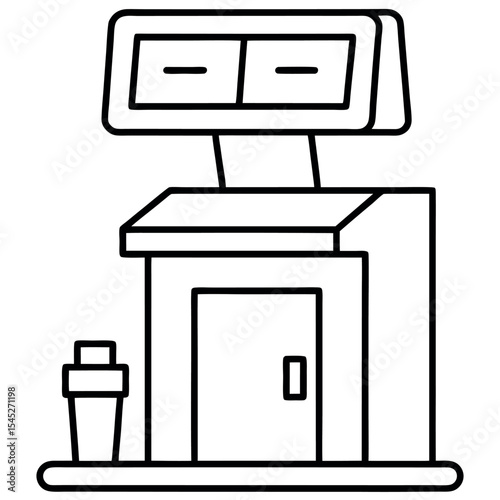Black Line Drawing Digital Pharmacy Kiosk Self Checkout