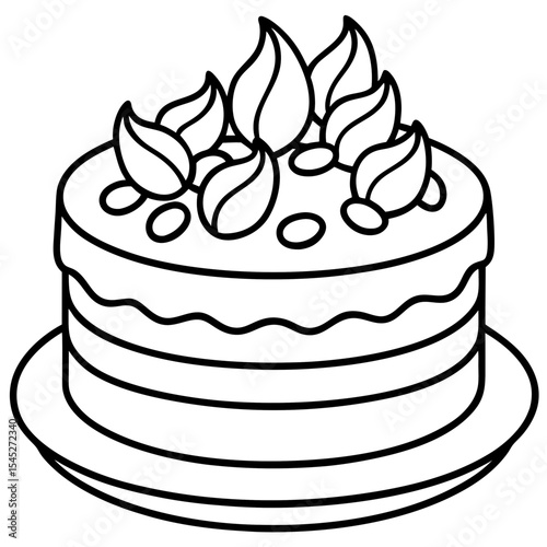 Coffee Cake line art vector