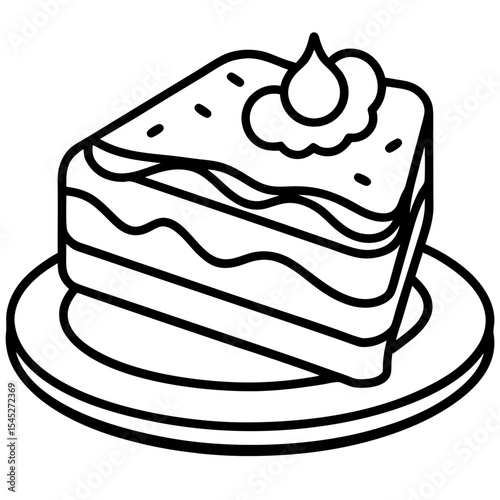 Coffee Cake line art vector
