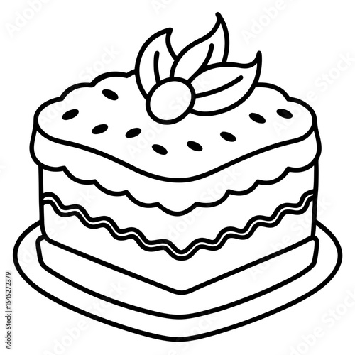 Coffee Cake line art vector