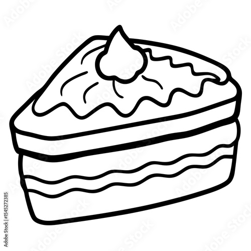 Coffee Cake line art vector