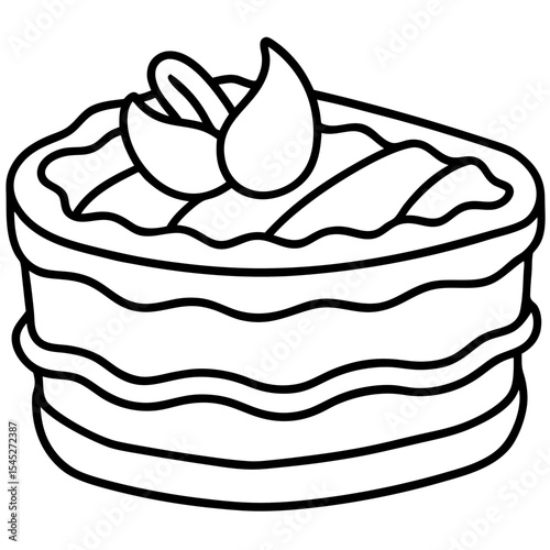 Coffee Cake line art vector