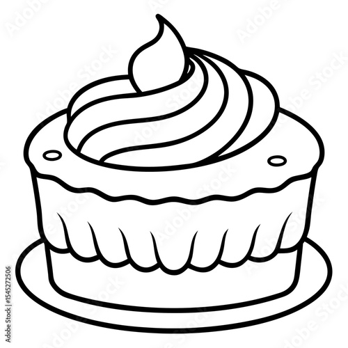 Coffee Cake line art vector
