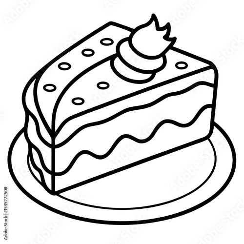 Coffee Cake line art vector