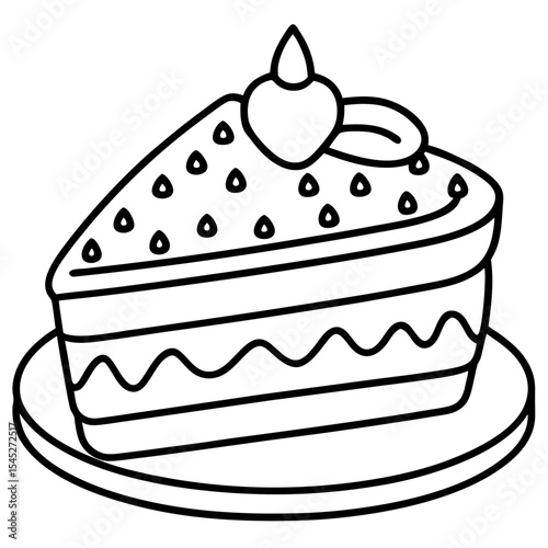 Coffee Cake line art vector