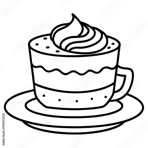 Coffee Cake line art vector