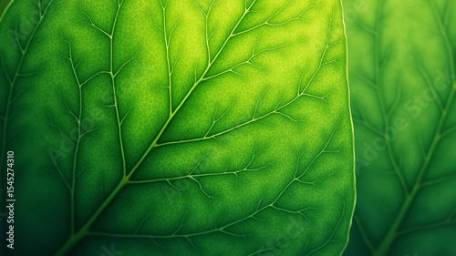 Green leaf close-up.	