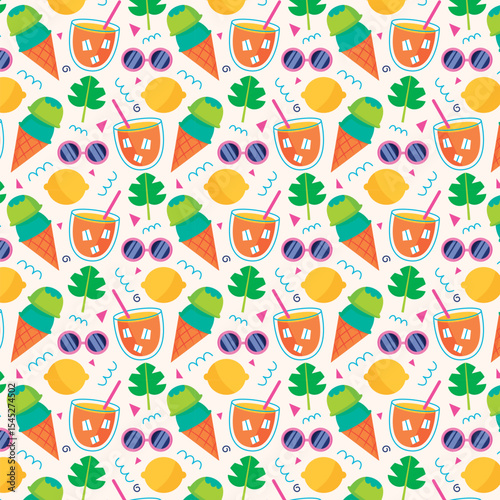 Flat patten design for summertime