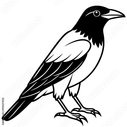 Crow line art vector