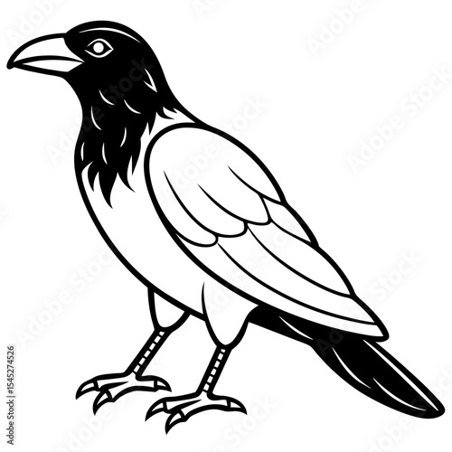 Crow line art vector