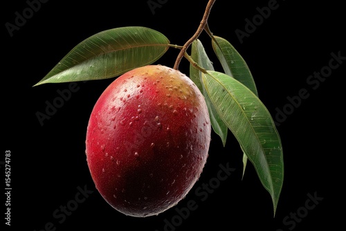 A realistic 3D render of a mango in pristine condition
