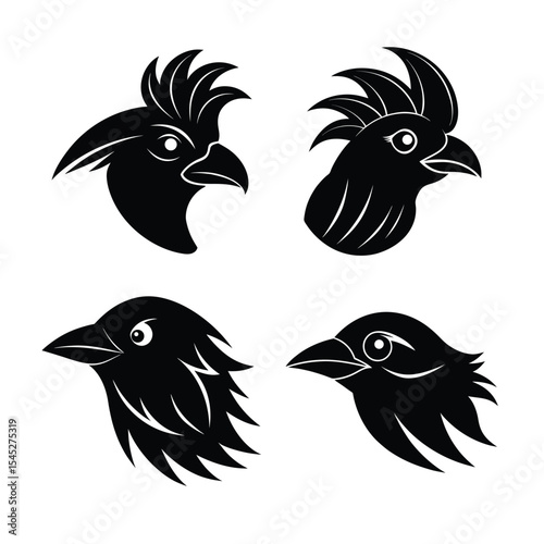 Bird head mascot silhouette logo style.