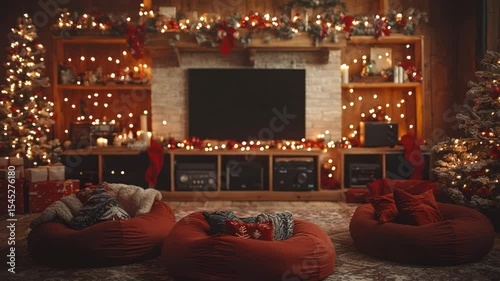 Cozy Christmas Living Room Scene