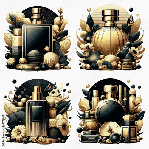 Luxury design for perfume with white baground
