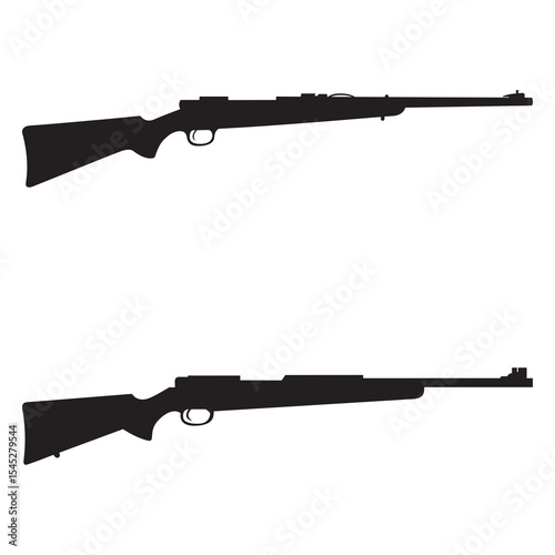 Assault rifle vector. Shotgun Vector Illustration Featuring Realistic Design, Rifle Silhouette Vector