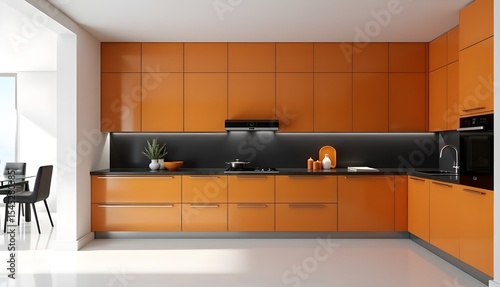 Elegant Modern Kitchen Setup with Built In Furniture