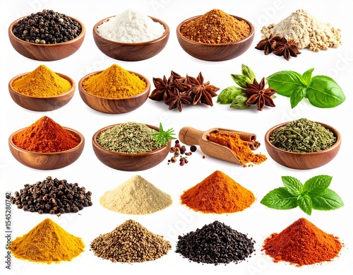 Set of Authentic Indian Spices – Colorful Assortment for Flavorful Cooking

