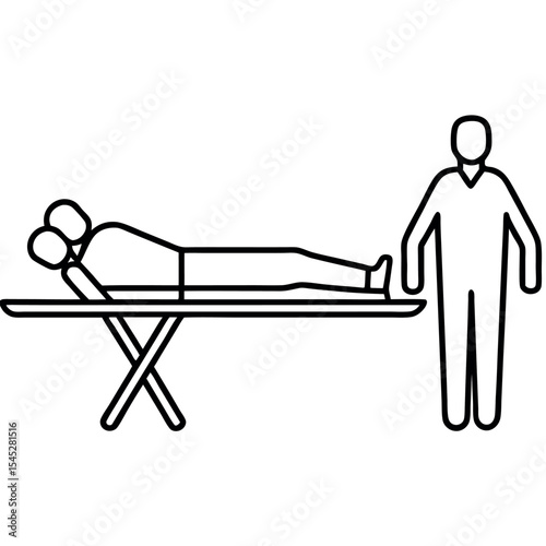 Minimalist Black Stretcher Silhouette Paramedic Vector