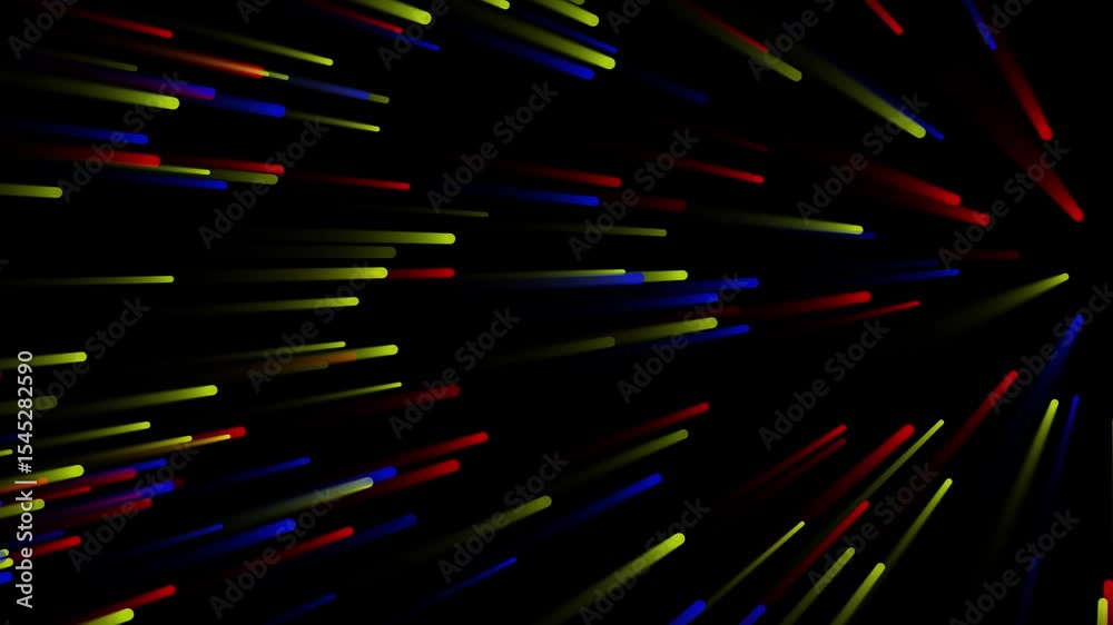 Multicolored light speed burst, Abstract motion animation background