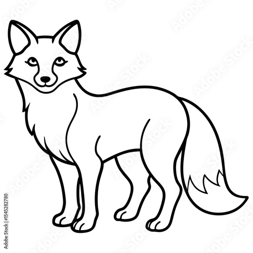 Fox line art vector