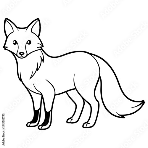 Fox line art vector