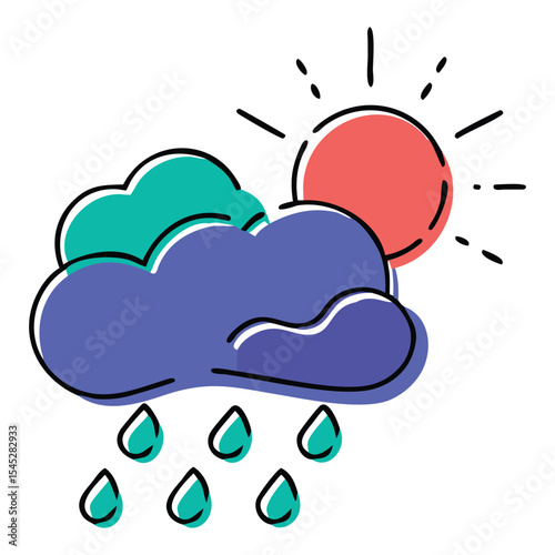 Cloud and raindrops vector illustration