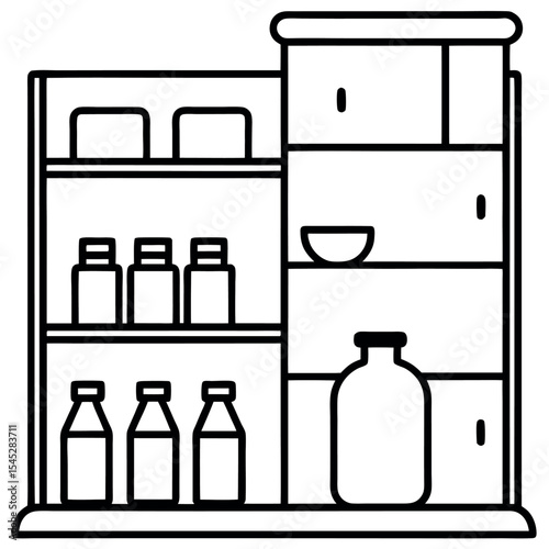 Pharmacy Interior Shelves Pill Bottles Boxes Jars medicine bottles