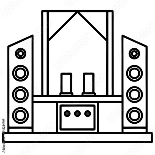 Home Theater System line art vector