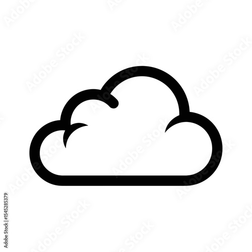 A simple black outline drawing of a cloud on a white background in a minimalist style cloud design