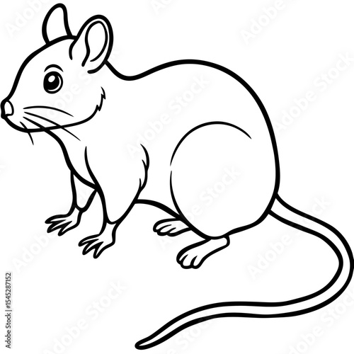 Mouse line art vector