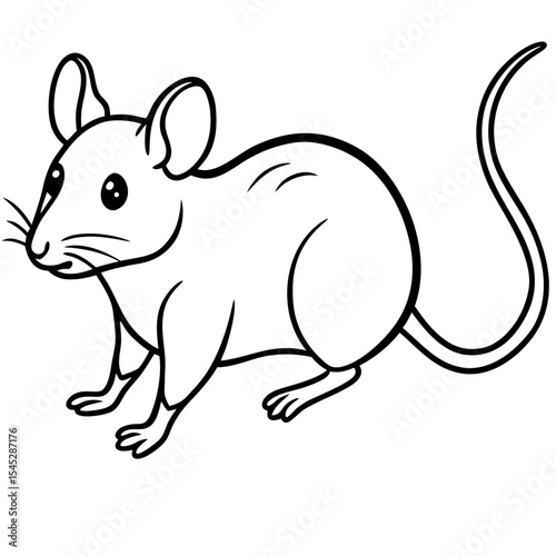 Mouse line art vector