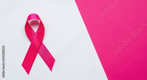 Pink Ribbon Symbolic Breast Cancer Awareness Sign of Hope