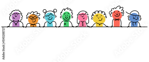 Stick Figure Kids: Stick Figures, Children, Banner, Paper, Colorful (Nr. 4)